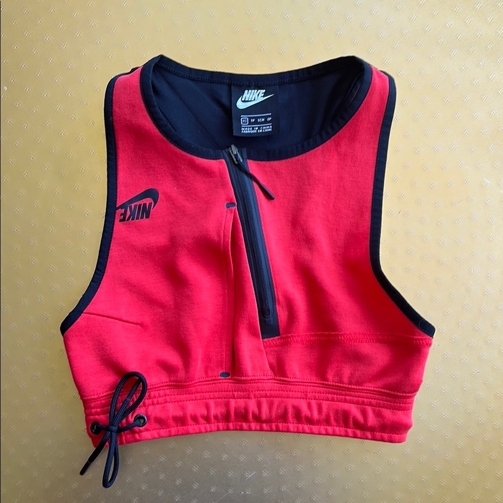 Nike Red and Black Athletic Crop Top